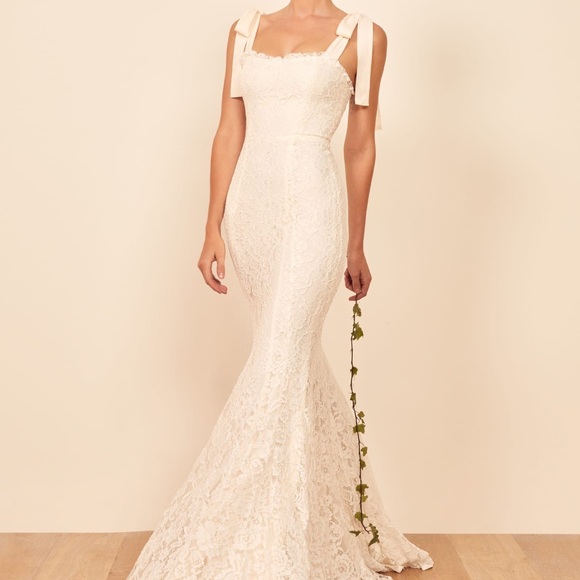 NWT Reformation Bastille Wedding Dress Size 8 - Picture 3 of 14